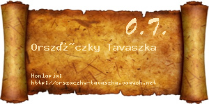 Orszáczky Tavaszka névjegykártya
